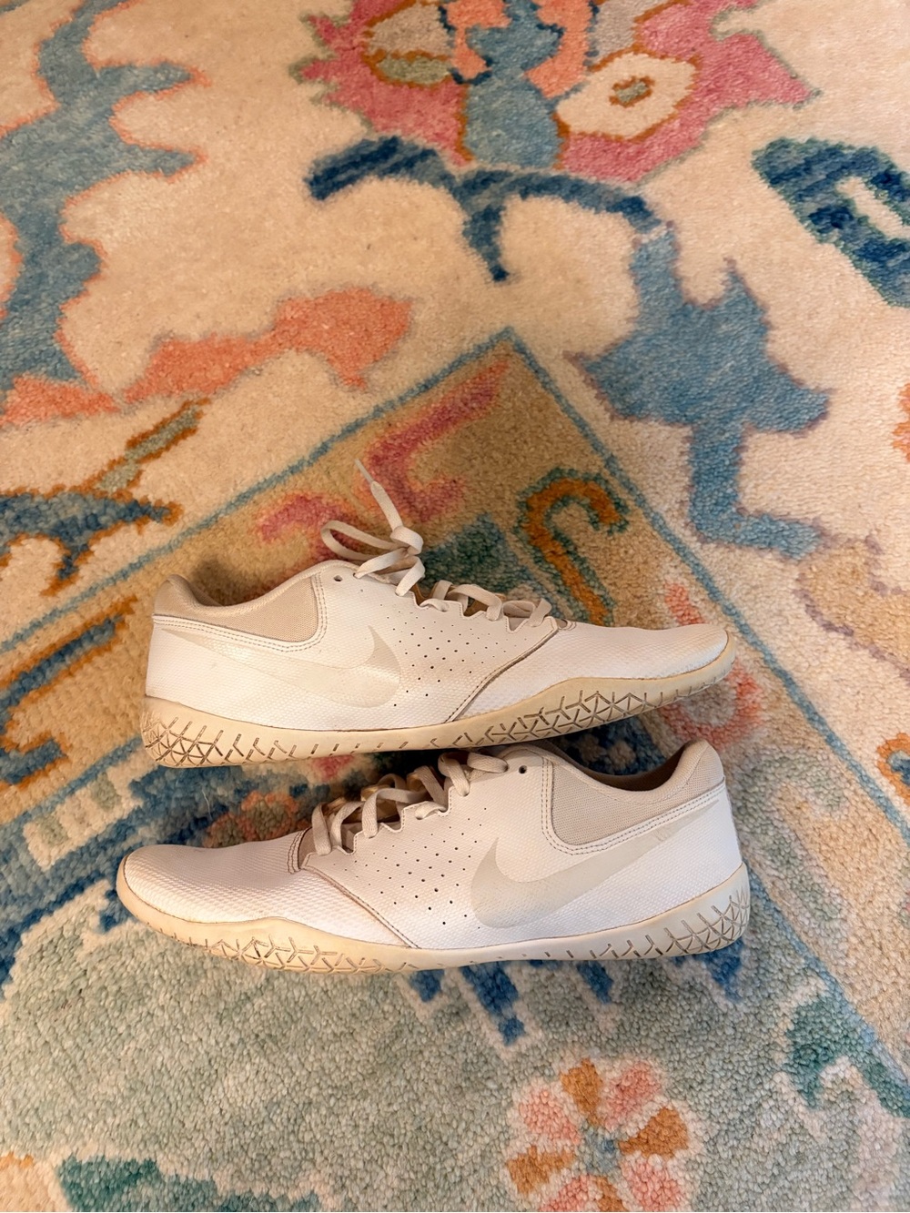 Nike White and Tan Low-Profile Training Sneakers